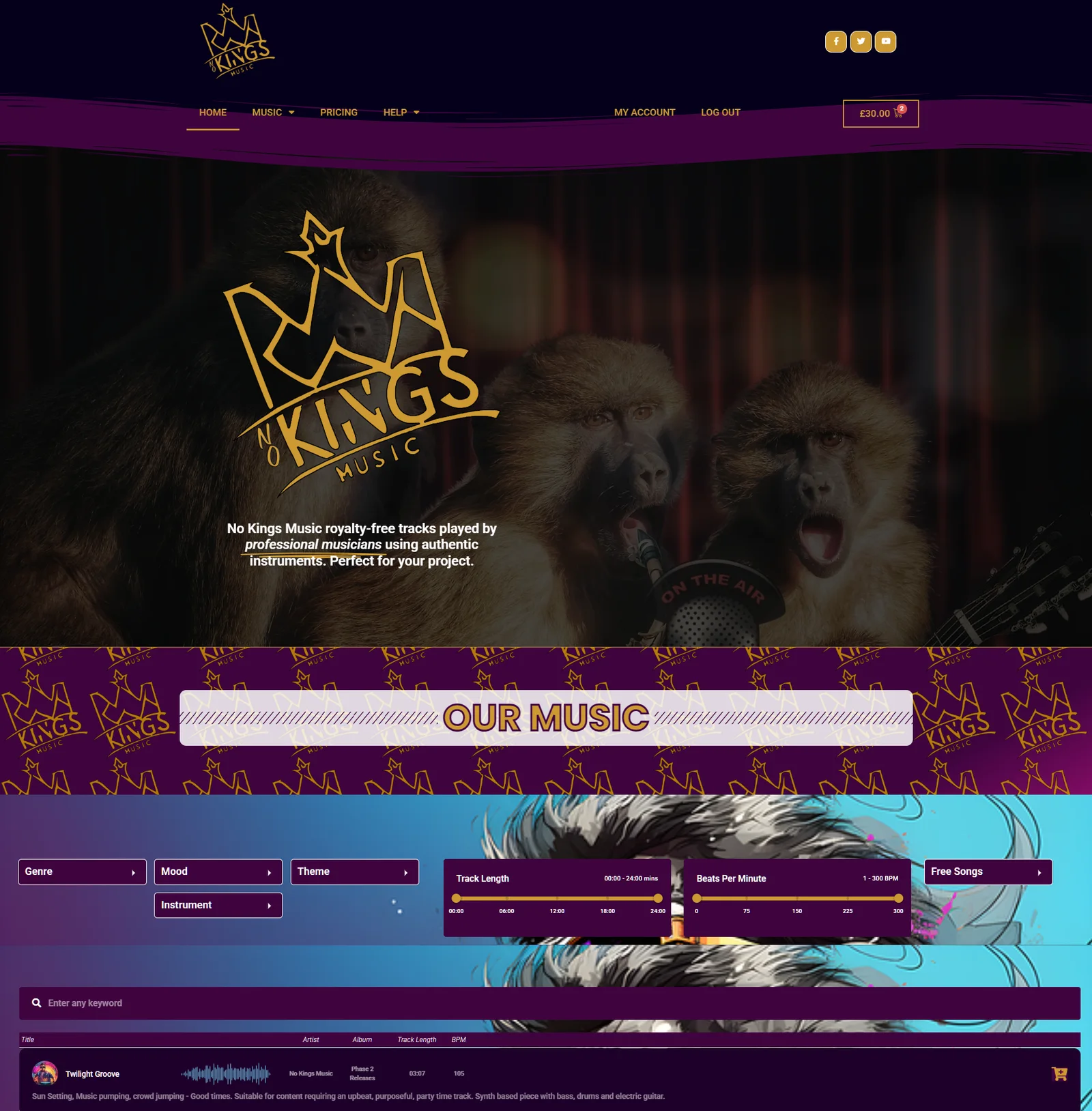 No Kings Music website design