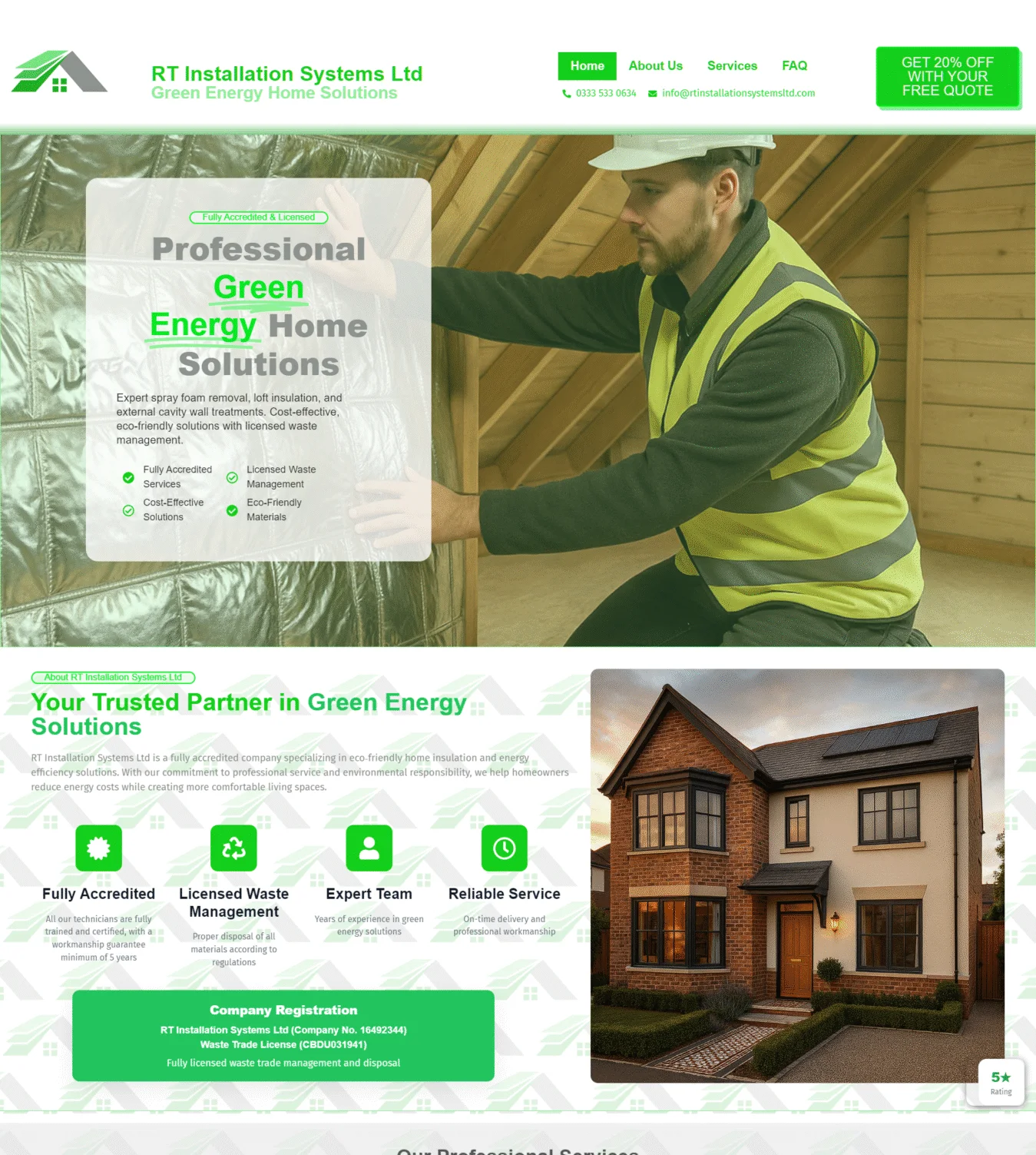 RT Installation Systems Ltd website design
